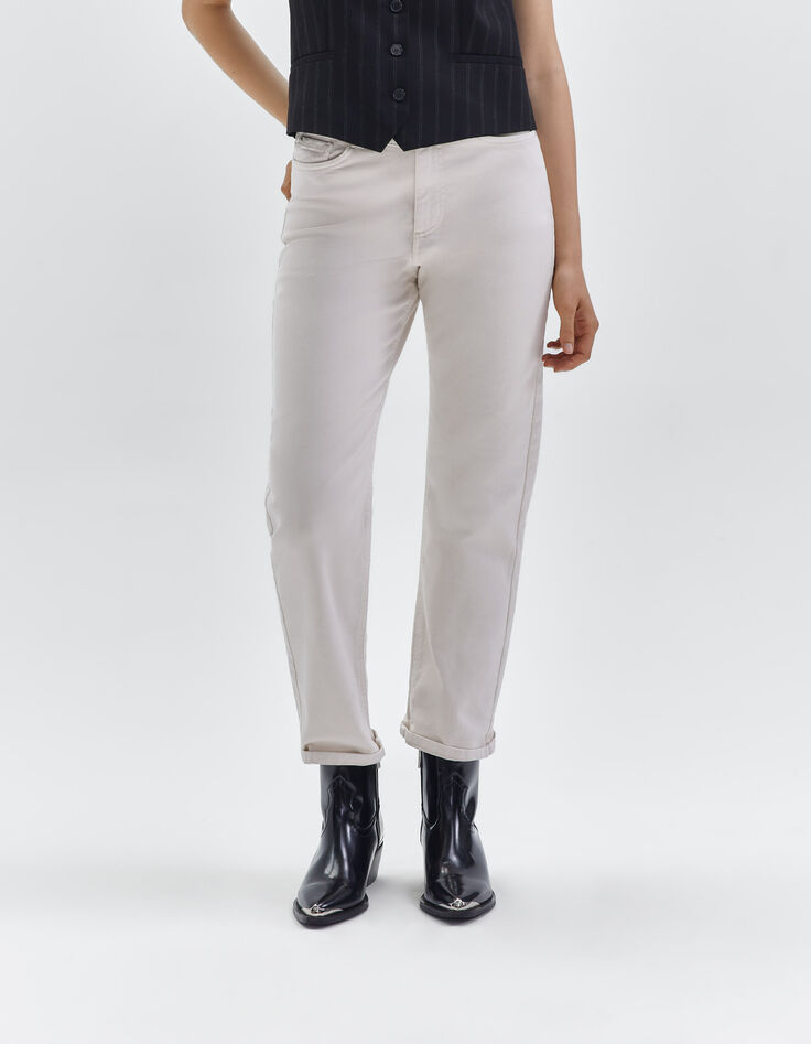 Women’s beige cropped slouchy jeans-2