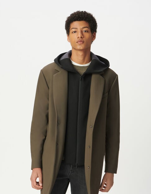 Parka kaki pieza negra extra&iacute;ble Easy Care hombre - IKKS