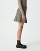 Women’s beige houndstooth short skirt-3