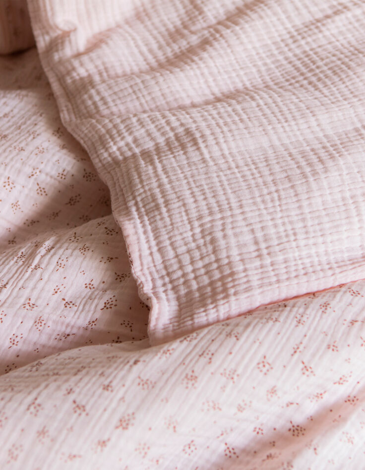 Parure de lit rose gaze bio taie 65x65 GABRIELLE PARIS-1