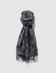 Black leopard jacquard scarf-2