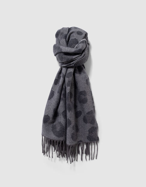 Bufanda negra jacquard leopardo niña - IKKS