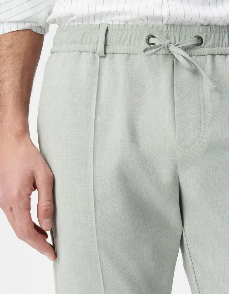 Pantalon de costume vert amande Homme-4