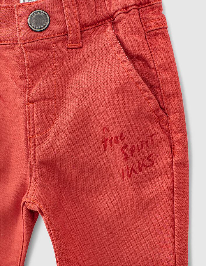 Mittelorangefarbene Knitlook-Jeans für Babyjungen  - IKKS