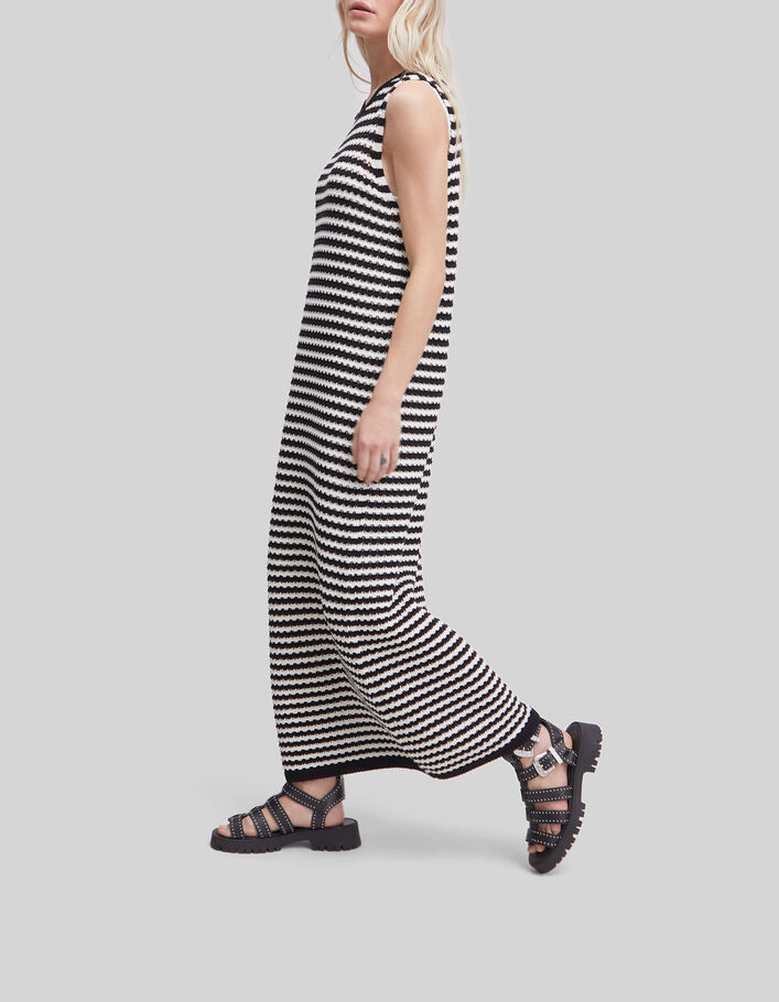 Marinière Longue Maison Scotch Pour Femme - Rayure Grise, Coton, Taille 3 (38-40 FR)