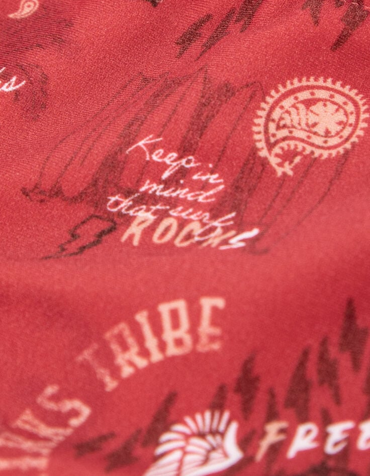 Roter Mädchenbikini mit Surf-Rocker-Print-5