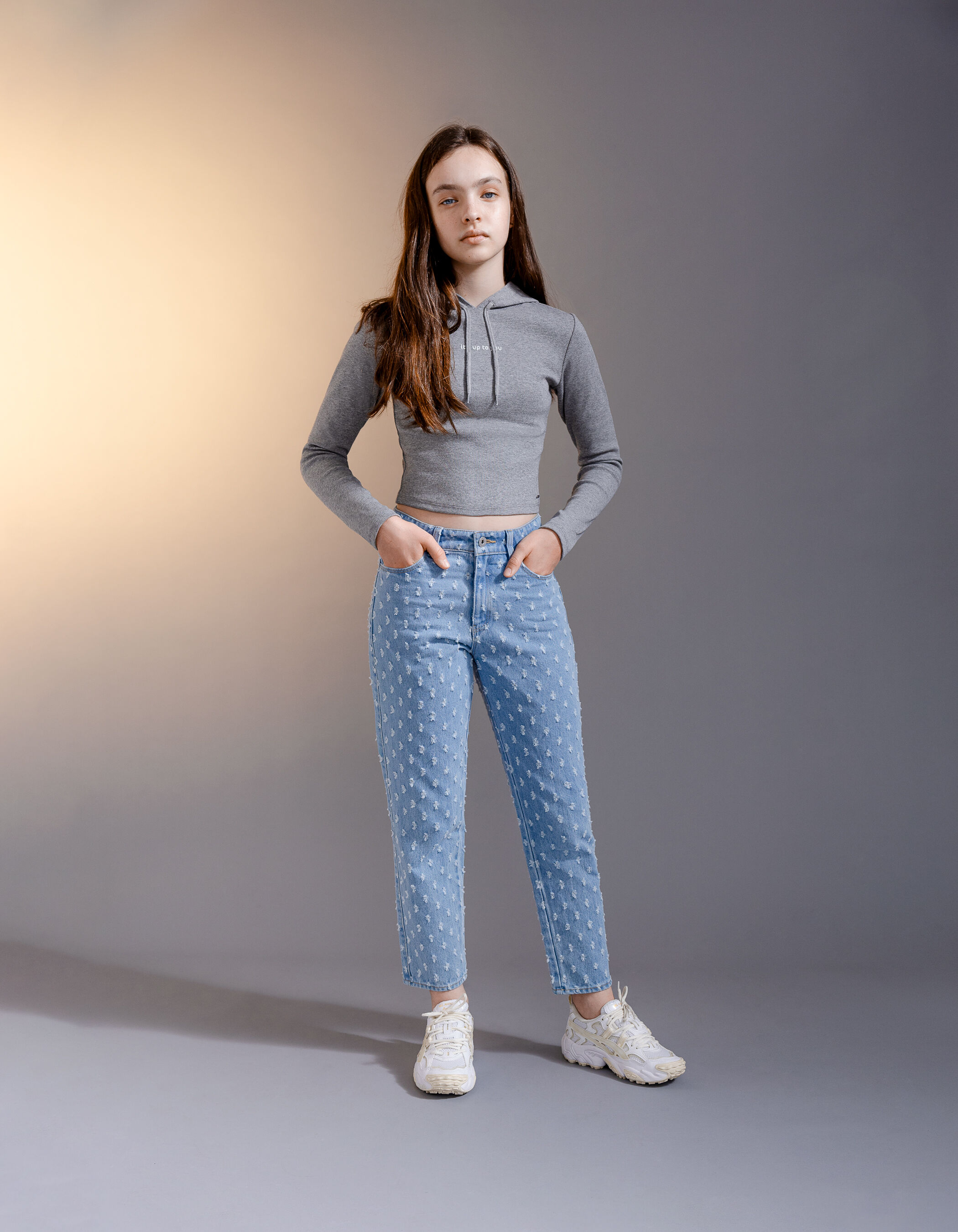 MOM blue allover girl jeans IKKS