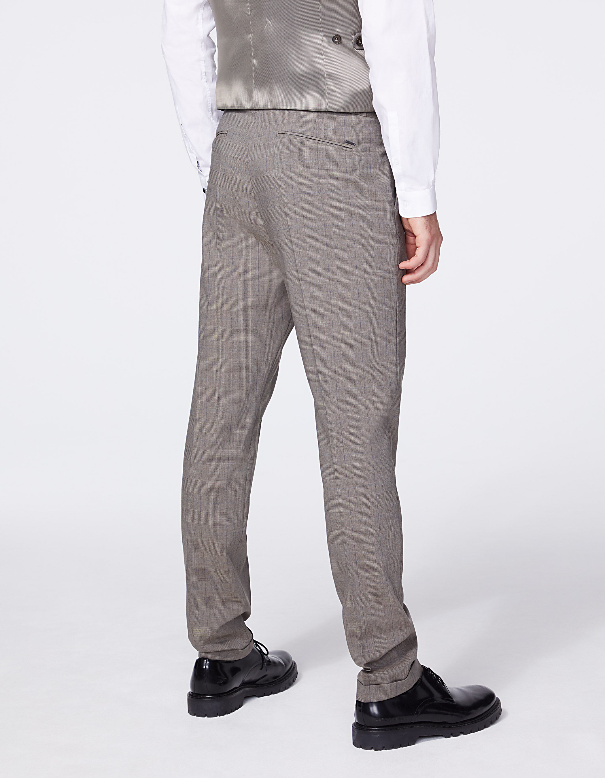 Pantalon de traje vison principe de Gales Hombre