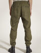 Men’s khaki linen and cotton CROPPED combat trousers-3