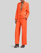 Orangefarbener Damenblazer aus Baumwolle und Leinen-1