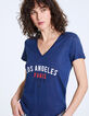 Tee-shirt en lin visuel "Los Angeles Paris" femme-4