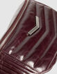 Damen-Bauchtasche THE 1- bordeauxrot gestepptes Leder-4