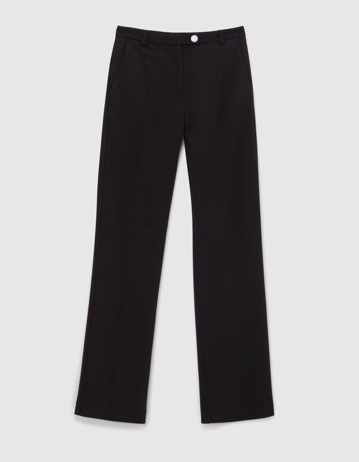 Schwarze Damen-Strickanzughose gerader Schnitt-5