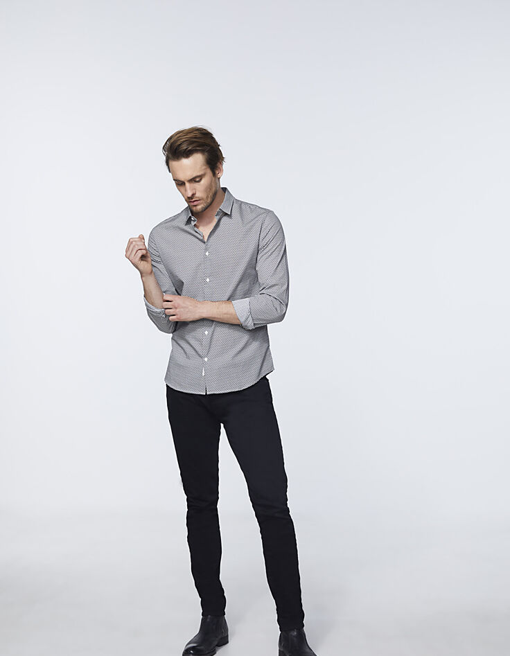 Camisa SLIM cruda estampado calaveras Hombre-7