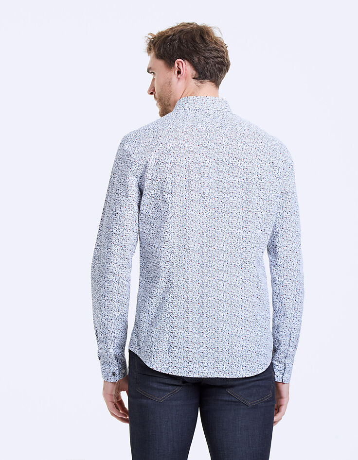 Camisa slim bermellón con micro-flores Hombre-4 Camisa slim bermellón con micro-flores Hombre-4