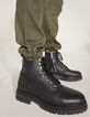 Men’s khaki linen and cotton CROPPED combat trousers-5