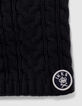 Snood navy foncé tricot à rayures garçon-2