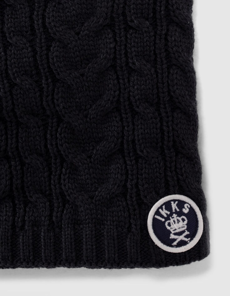 Snood navy foncé tricot à rayures garçon-2
