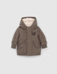 Parka kaki fourrée avec lunettes-aviateur bébé garçon-1
