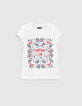 Girls’ optic white Paisley image T-shirt-1
