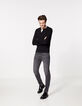 Pull noir à col tunisien Homme-6