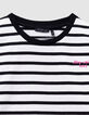 Ecru matrozenshirt biokatoen strikjes mouwen meisjes-3