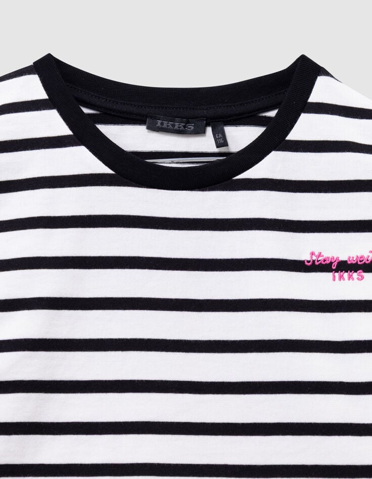 Camiseta marinera crudo algodón mangas lazos niña-3 Camiseta marinera crudo algodón mangas lazos niña-3