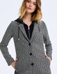Manteau mi-long en tweed à capuche amovible femme-4