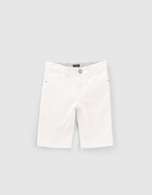 Boys' white denim Bermudas