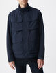 Marineblauwe parka WATERPROOF nylon Heren-4