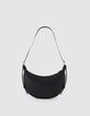 Sac demi-lune noir cuir grain&eacute; Allane taille S Femme -3