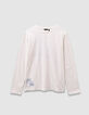Camiseta blanca algodón coche espalda niño-1