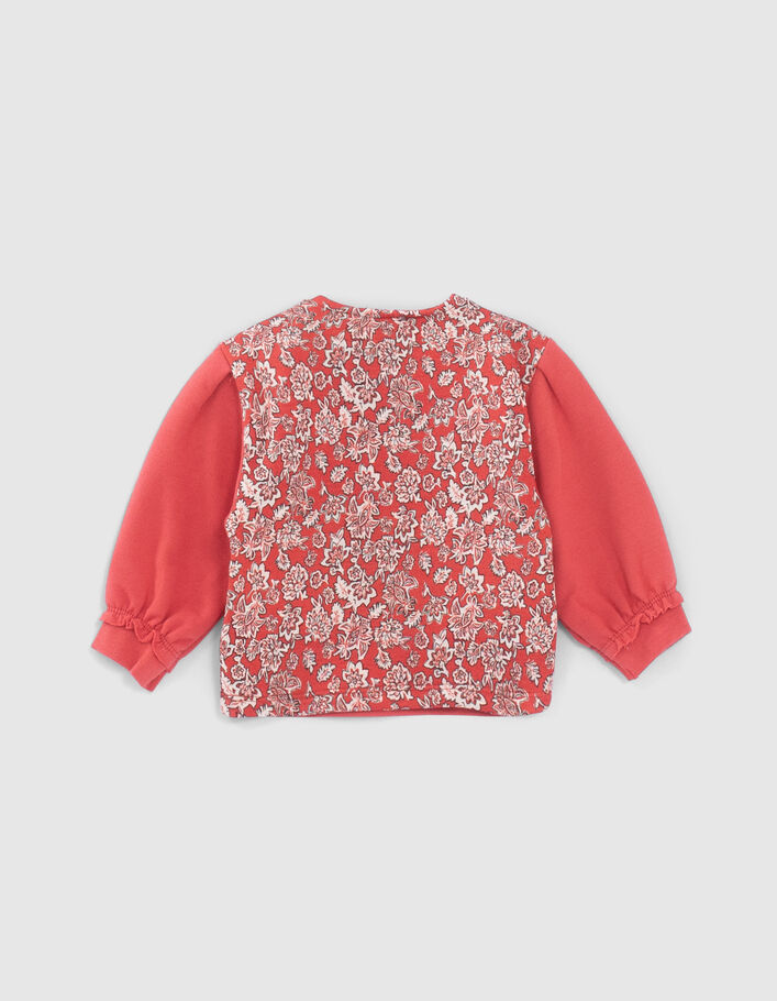 Sudadera rojo bimaterial estampado espalda bebé niña - IKKS