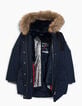 Marineblauer 2-in-1-Mädchenparka mit Wendesteppweste-4