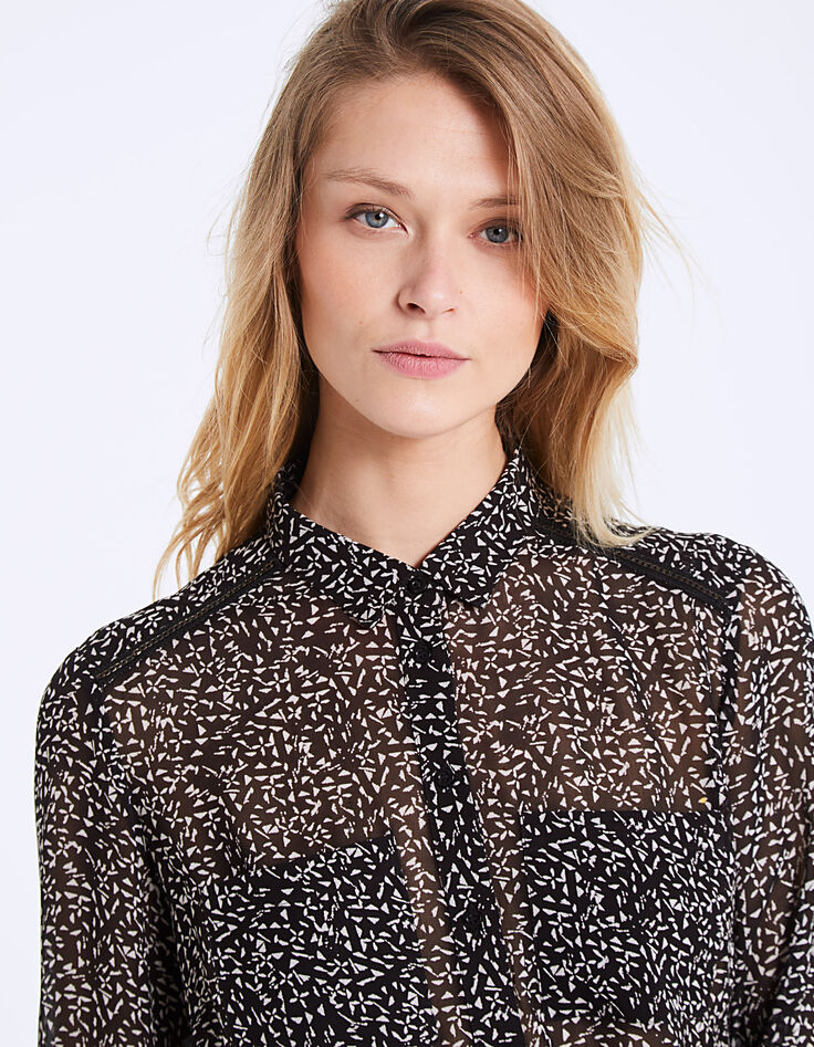 Women's minimalist print viscose shirt-4