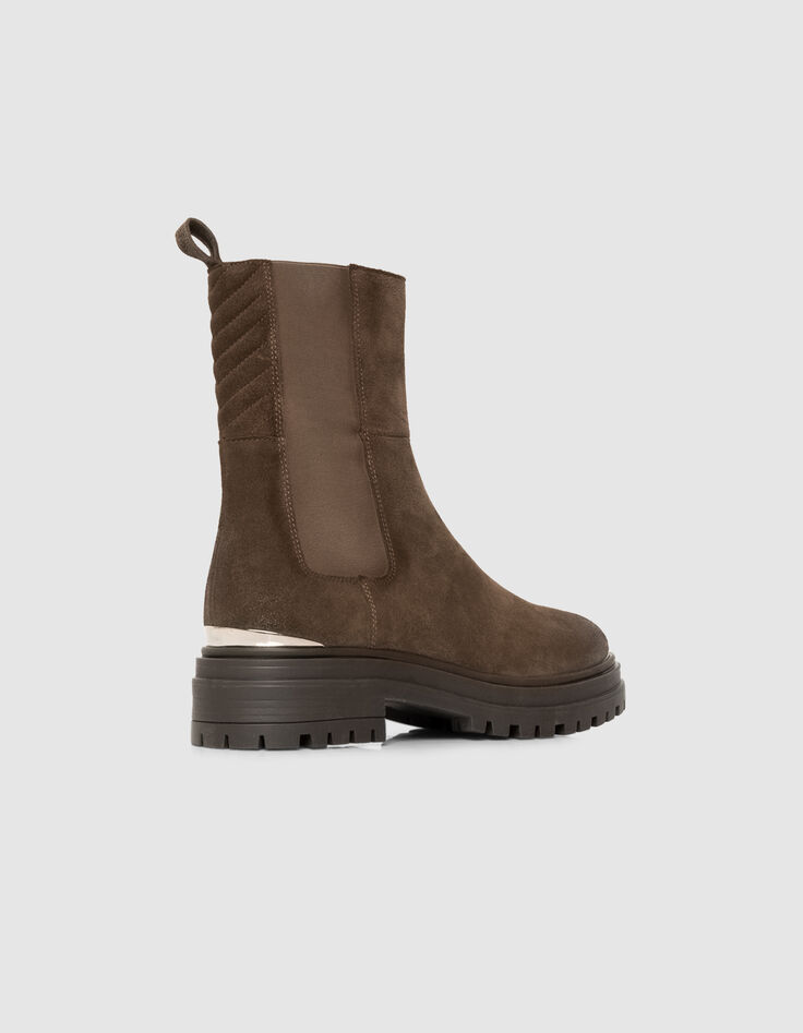 Women’s brown suede Chelsea boots with lugged soles-3 Women’s brown suede Chelsea boots with lugged soles-3