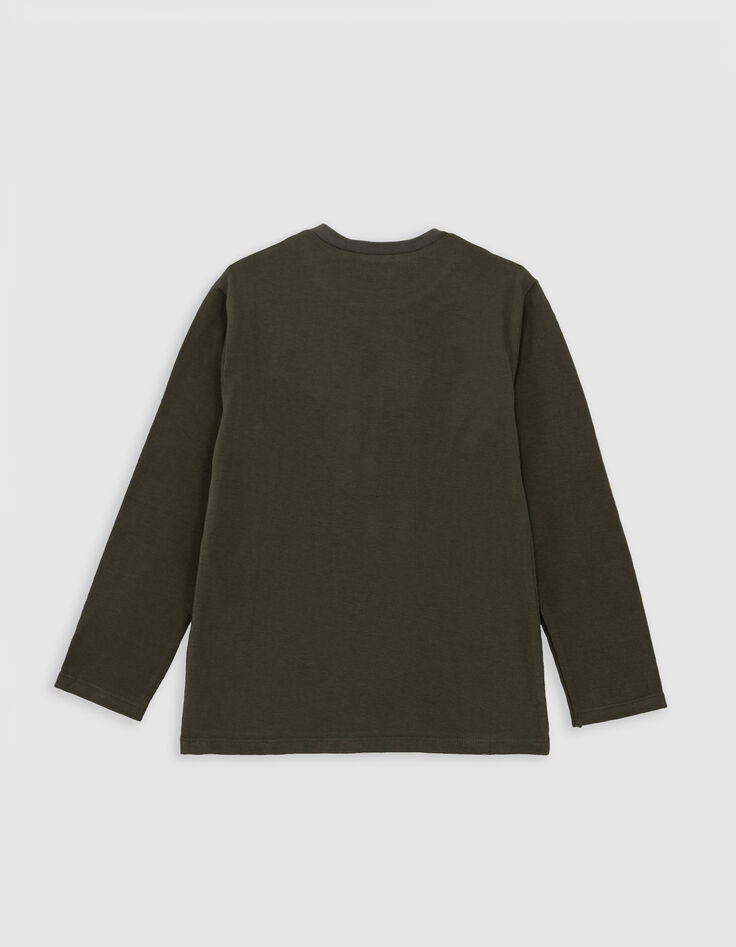 T-Shirt Jungen mit khakifarbener Botschaft-5