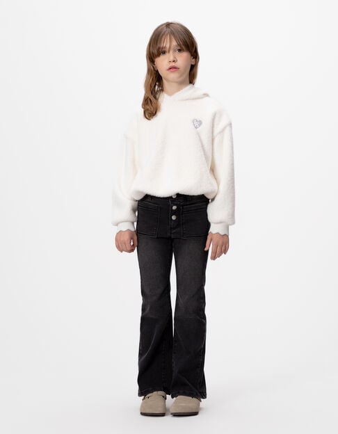 Vaqueros flare gris botones visibles niña - IKKS