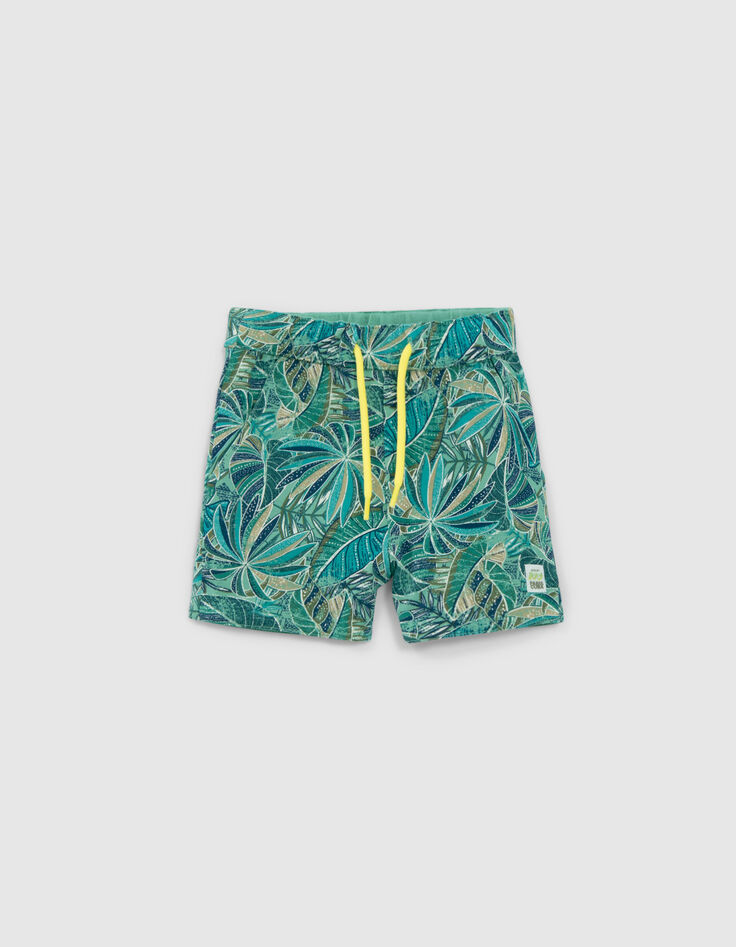 Baby boys’ green/exotic motif reversible Bermuda shorts-2