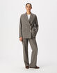 Pantalon de tailleur beige motif pied-de-puce Femme-6