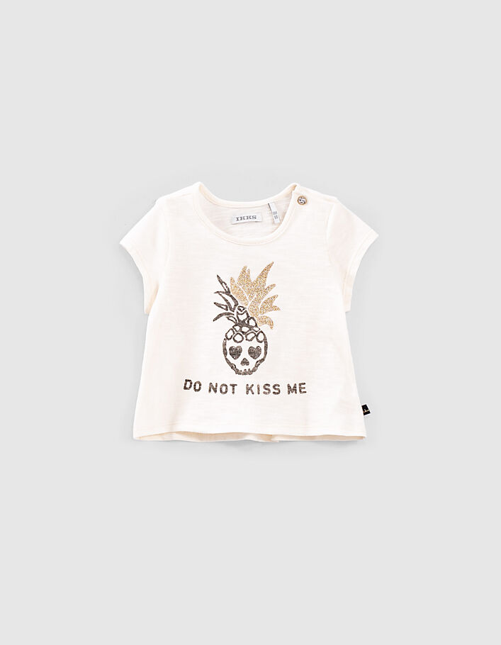 Camiseta orgánico crudo calavera piña bebé niña - IKKS