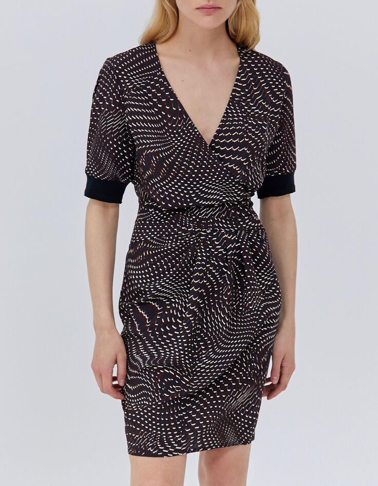 Women’s garnet psychedelic print dress-1