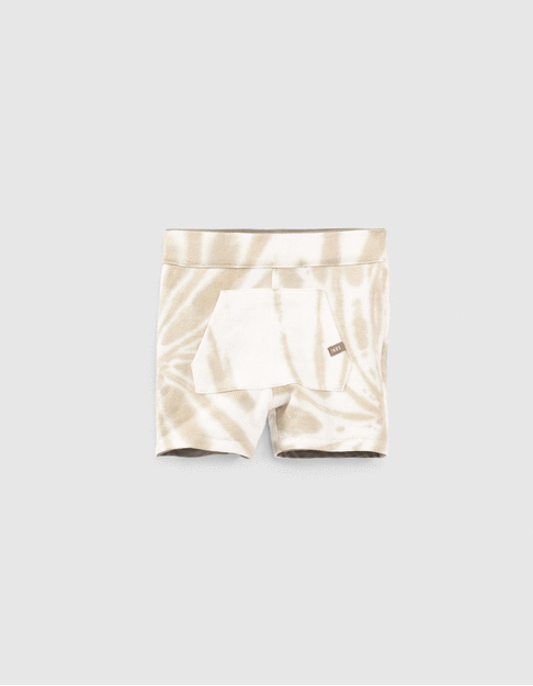 Omkeerbare short kaki en tie and dye babyjongens