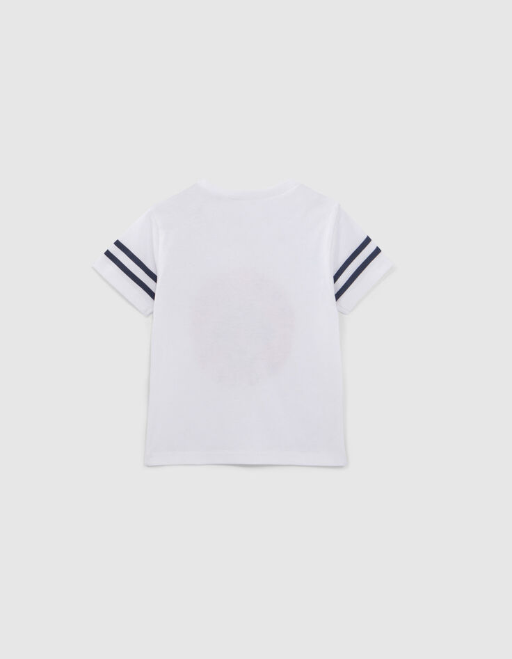 Baby boys' off-white T-shirt with leopard image-3
