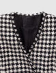 Women’s black houndstooth motif tweed-look jacket-5