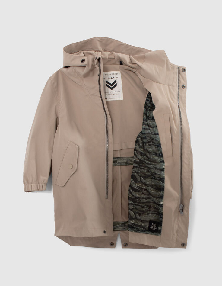 Boys’ beige hooded parka with embroidered back-6