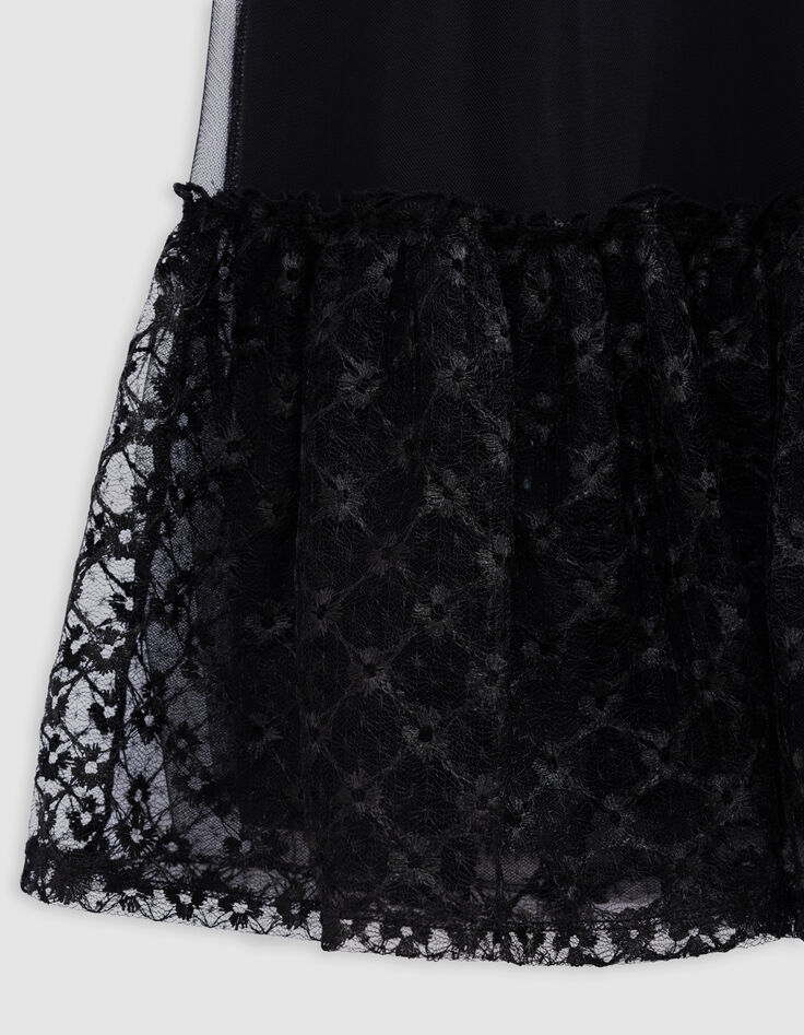 Vestido negro tul bajo encaje niña-4