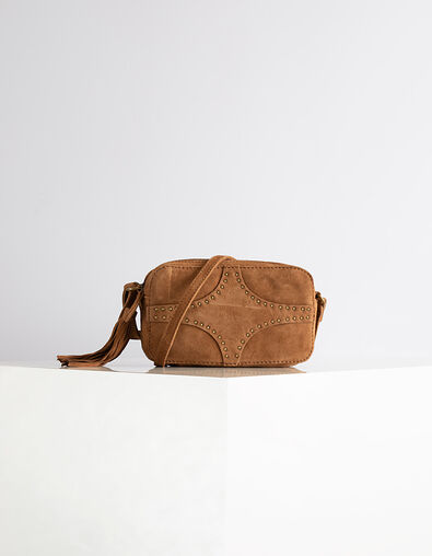 Women’s The Small Messenger studded suede clutch - IKKS