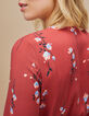 Robe longue cache-cœur grenat à imprimé fleurs I.Code-5