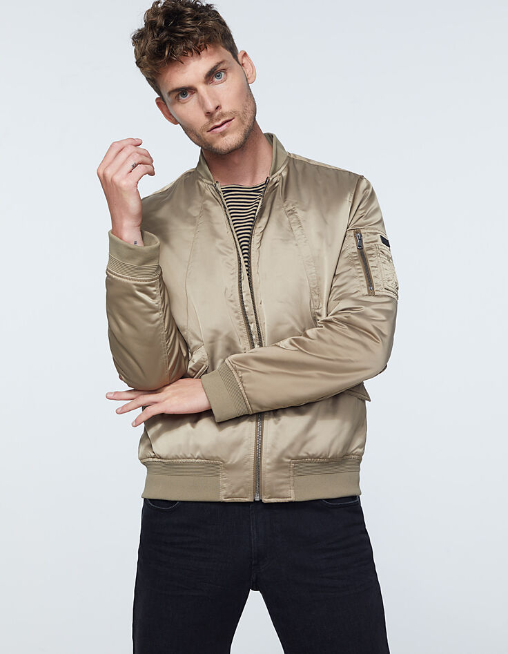 Bomber vison à capuche molleton amovible Homme-5